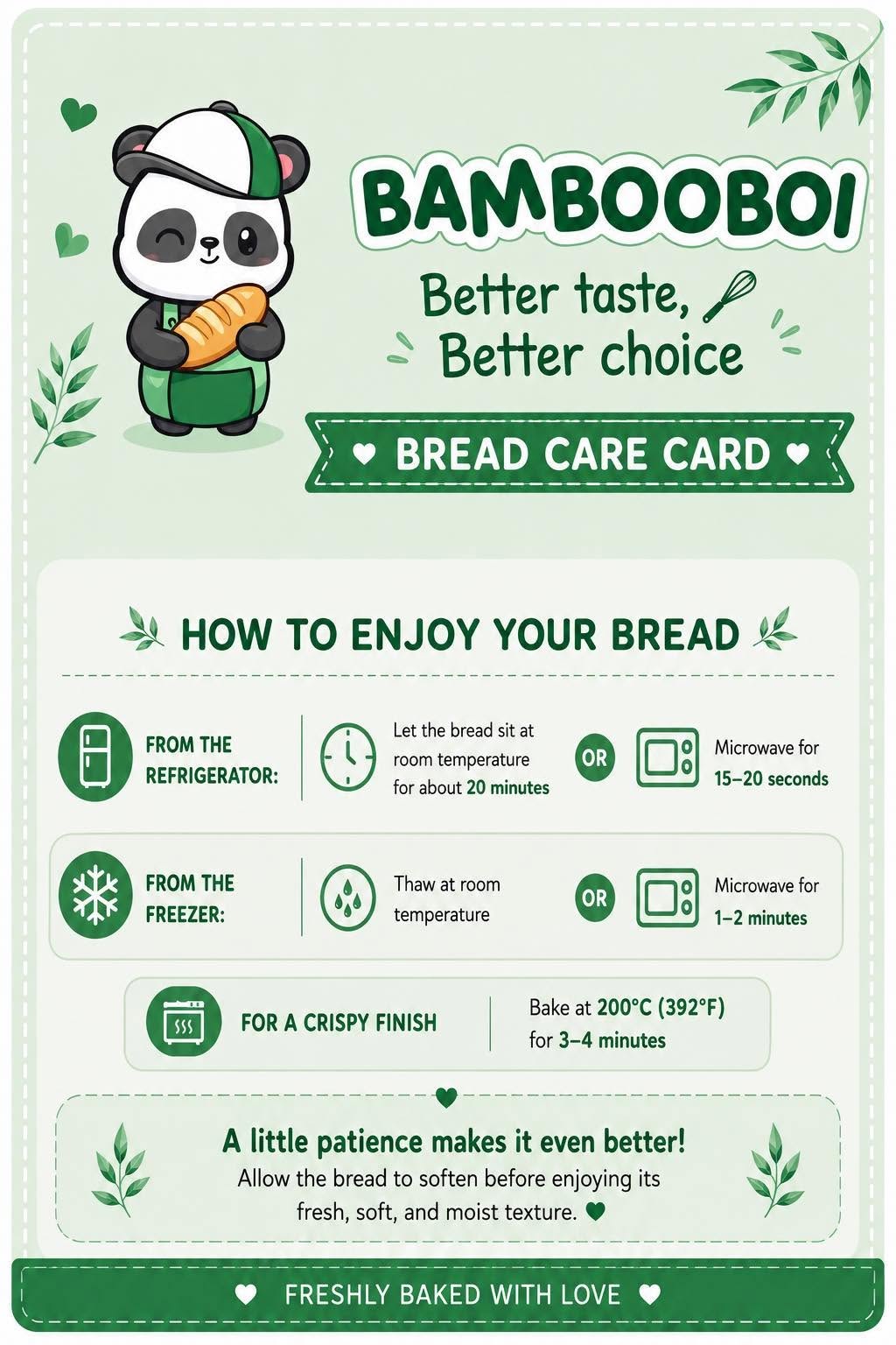 Cake care instructions, part 1